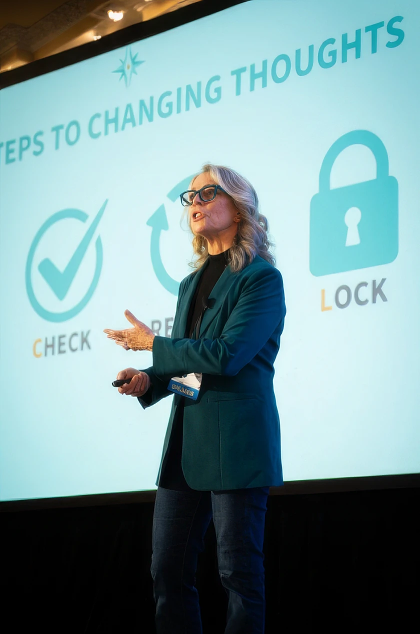 Nancy Burger speaking about her Spot-Check-Flip-Lock framework