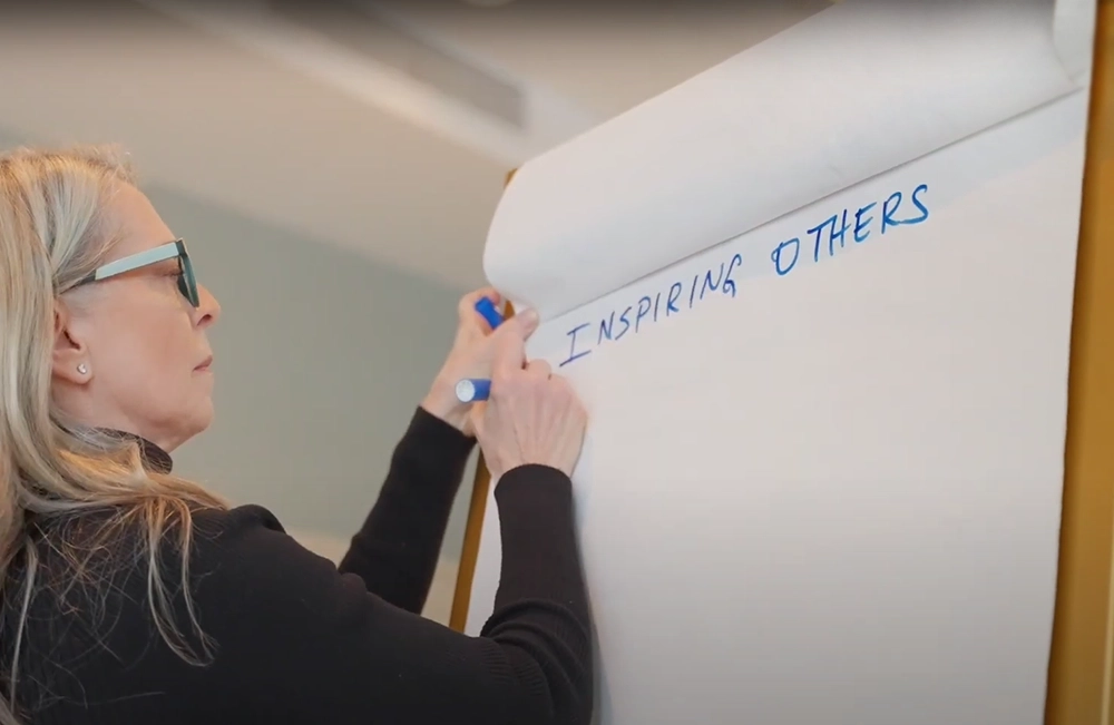 Nancy Burger instructing at a coaching workshop