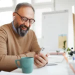 A man working remotely from home